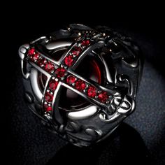 This steel-made beauty has been prepared to be resistant scrape and corrosion. Its robustness that of the hearts of the Knights Templar and you get to carry it in your hand all the time and get influenced by it. It is regal and the actual beauty can never be described by words. Material: Stainless Steel Surface Width: 24 mm US Size: 7, 8, 9, 10, 11, 12, 13, 14, 15 Red Diamond Ring, Cross Rings, Templar Cross, Shield Ring, Red Stone Ring, Rhinestone Art, Red Diamond, Cross Ring, Zircon Ring