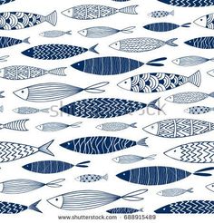 blue and white fish on a white background