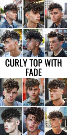 Fade Hairstyles For Men, Curly Taper Fade, Mens Short Curly Hairstyles, Mid Skin Fade, Low Skin Fade, Retro Curls, Curly Mohawk, Man Bun Hairstyles, Mens Hairstyles Fade