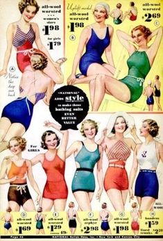 Lingerie Vintage, Vintage Bathing Suits, 30s Fashion, Vintage Swim, Women Bathing, Vintage Swimwear, Vintage Swimsuits, Summer Swimwear, 1930s Fashion