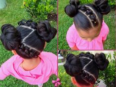 coiffure petite fille tresse space buns originaux chignons hauts nattes plaquées cheveux afro #hairstyles #girls Race Hairstyles, Mixed Race Hairstyles, Lil Girl Hairstyles, Natural Hairstyles For Kids, Fishtail Braid, Princess Hairstyles, Kids Braided Hairstyles