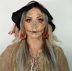 Scary Scarecrow Makeup Women, Halloween Makeup Scarecrow, Scarecrow Costume, Horror Make-up