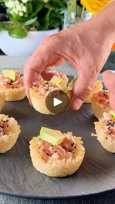 527K views · 14K reactions | 🍤Shrimp & Avocado Crispy Rice Cups🥑🤤, recipe👇

Ingredients:
- 1 cup of long-grain white rice (or your preferred type)
- Shrimp, peeled and deveined
- A blend of ketchup and mayonnaise
- Sesame seeds
- Avocado slices

Instructions:
1. Preheat your oven to 190°C (375°F).
2. Spread the cooked rice evenly in an oven-safe dish with a tight-fitting lid.
3. Bake the rice for 25-27 minutes until it becomes crispy.
4. In a bowl, combine the shrimp with the ketchup and mayonnaise mixture.
5. Once the rice is ready, top it with the shrimp mixture.
6. Sprinkle sesame seeds over the shrimp.
7. Garnish with avocado slices.

Enjoy your delicious meal! 🍚🍤🥑

#rice #ricebowl #recipe #recipeideas #recipeoftheday #dinnerideas #food #healthyfood #delicious | SAMURA | FOOD, R Rice Cups Baked, Crispy Rice Cups, Shrimp Rice Recipe, Rice Cups, Cooking Shrimp, Yummy Asian Food, Avocado Rice, Food Change, Yoga Food