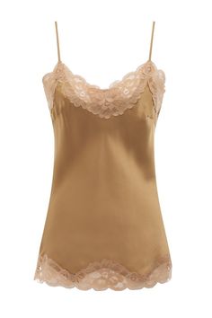 Wear it season after season, on its own, or layered. The floral patterned lace trim gives this silk cami a soft feminine touch. Use the camisole as a beautiful intimate, cute summer top, or luxurious undershirt. Shell: 100% Silk Trim: 100% Nylon Cold Hand Wash, Do Not Bleach Dry Flat, Do Not Wring Iron Using Low Temperature Setting May Be Dry Cleaned How To Wash Silk, Floral Lace Shorts, Cute Summer Tops, Cami Nyc, Soft Feminine, Silk Cami, Silk Camisole, Lace Cami, Trina Turk