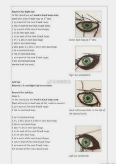 instructions to crochet an eyeball for knitting