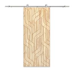 a wooden curtain hanging on a metal rod