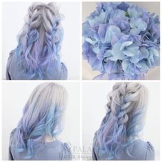 Frost Color Hair, Kawaii Hair Color, Cool Hair Ideas, Periwinkle Hair, Cloud Hair, Fantasy Hair Color, Water Hair, Out Of Place