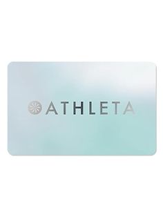 a white business card with the word athleta on it's left side