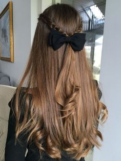 Prom Ponytail, Bow Hairstyle, Hair Prom, Ribbon Hairstyle, Medium Hair, Hairstyle Ideas