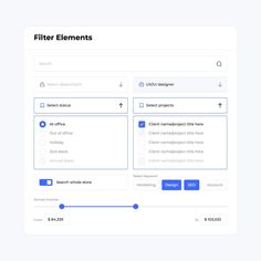 the filterr elements page in wordpress