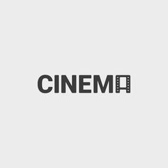 the word cinema is written in black on a white background, and it appears to be made