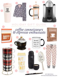 the holiday gift guide for coffee connoissers and espresso enthusiastists