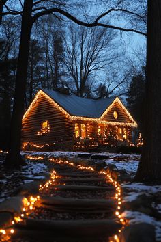 a house with christmas lights on it