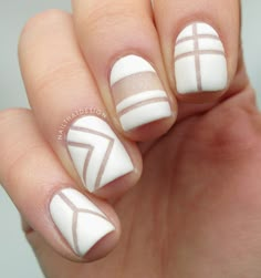 NailThatDesign: Negative Space Nail Art Negative Space Nail Art, Magnetic Nail Polish, Negative Space Nails, Space Nails, Geometric Nail Art, Trendy Nail Art Designs, Geometric Nail