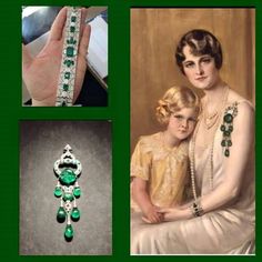 The diamond and emerald jewels of cereal heiress, Marjorie Merriweather Post:  Ms. Post was pictured here with daughter, Dina Merrill. She was known as the "American Czarina" because of her vast wealth. She was a collector of rare jewels and art, a philanthropist and a feisty businesswoman. She made numerous donations of historical jewels to the Smithsonian Institute of America. She is the aunt of Barbara Hutton through Ms. Post's marriage to E. F.Hutton. Cartier Emerald, Cartier Jewellery, Bijoux Art Nouveau, Ruby Rings, Pendant Brooch, Historical Jewellery, Sapphire Solitaire