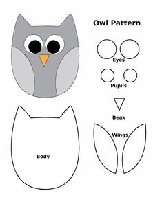 an owl mask with the words owl pattern on it and two different parts to cut out