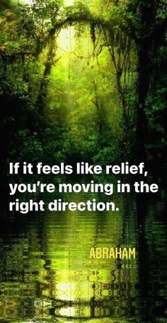 the quote if it feels like relief, you're moving in the right direction