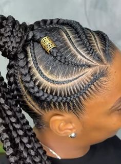 Edgy Blonde Hair, Lemonade Braids Hairstyles, Hoco Hair Ideas Straight, Hoco Hair Ideas Down, Braided Cornrow Hairstyles, Braids With Extensions, Cornrow, Hoco Hair Ideas