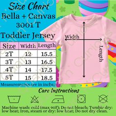 Size Chart In Inches, Easter Background, Easter Backgrounds, Toddler Size Chart, Size Chart For Kids, Pink T Shirt, Pink Tshirt, Toddler Sizes, Size Charts