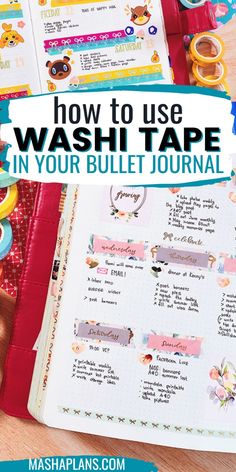 Washi Tape Scrapbook Page Ideas, Journal Ideas With Washi Tapes, How To Use Washi Tape Ideas Journal, Washi Tape Scrapbook Ideas Layout, Uses For Washi Tape Ideas, Things To Do With Washi Tape Ideas, How To Use Washi Tape Ideas, Calendar Journal Ideas, Washi Tape Journal Ideas