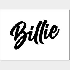 the word billie written in black ink