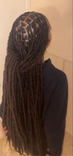 36 Inch Soft Locs Styles, Long Butterfly Locs With Color 30, Large Part Faux Locs Black Women, Styles For Fox Locs, Middle Part Faux Locs, Medium Knotless Soft Locs, Loc Ideas Black Women, Soft Locs Straight, 24in Soft Locs Hairstyles