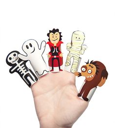 Monsters Paper Finger Puppets - PRINTABLE PDF Toy - DIY Craft Kit Paper Toy - Paper Finger Puppets, Paper Toy Printable, Halloween Monsters, Printable Toys, Halloween Entertaining, Puppets Diy, Casa Halloween, Diy Craft Kit, Halloween Toys