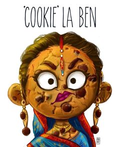 an image of a cartoon character with words above it that say cookie la ben,