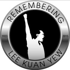 a black and white photo of a man raising his arm in the air with text that reads, remembering lee kuan new