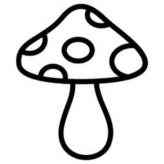 a black and white image of a mushroom on a white background with the word mushrooms written below it