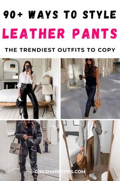 Work Outfits With Leather Pants, Black Cargo Leather Pants Outfit, Brown Leather Pants With Sneakers, How To Wear Leather Pants To Work, Leather Joggers Work Outfit, Outfit Ideas Black Leather Pants, Wide Leg Leather Pants Outfit Casual, Leather Pants 2023, Black Faux Leather Wide Leg Pants Outfit