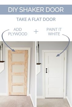 an image of a door with instructions to make it look like the front door is painted white