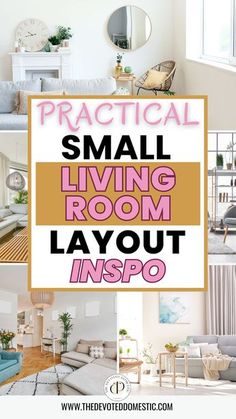 Small living room, big problems? You might only need a practical small living room layout! Learn 9 GENIUS, insanely effective & nice looking living room layout & living room furniture arrangement ideas perfect for even the TINIEST of rooms!! Above Couch Ideas, Pink And Green Living Room, Old House Decorating, Living Room Furniture Arrangement Ideas, Small Living Room Decor Ideas, Furniture Arrangement Ideas, Studio Apartment Design