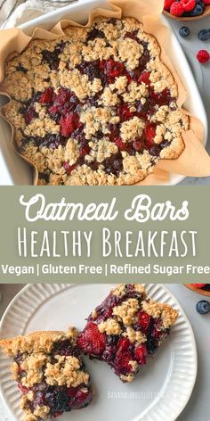 oatmeal bars breakfast Oatmeal Bars Breakfast, Healthy Oatmeal Bars, Dairy Free Breakfast Casserole, Gluten Free Breakfast Casserole, Gluten Free Breakfast Bars, Oatmeal Bars Healthy, Vegan Breakfast Casserole, Gluten Free Brunch