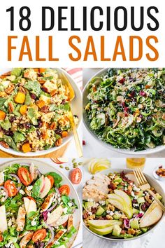 Salad For Fall, Salad Recipes Autumn, Salad Autumn, Fall Dinner Salads, Fall Salads With Chicken, Salads Recipes For Dinner Fall, Fall Green Salad Recipes, Easy Fall Salad Recipes, Fall Salads Recipes