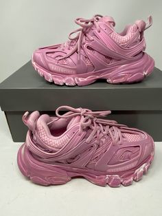 Pink Balenciaga Track, Balenciaga Track Black, Balenciaga Track Sneaker, Balenciaga Track Sneakers, Pink Balenciaga, Track Sneakers, Style Balenciaga, Balenciaga Boots, Bday List