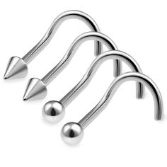 PRICES MAY VARY. QUALITY STEEL - Our nostril jewelry is made of implant grade 316L Surgical Steel. This type of steel is CORROSION RESISTANCE, BIO-COMPATIBLE, LONG USE, EASY TO CLEAN. SIMPLE AND SECURE - The nose jewelry 20g design makes it easy to insert. FEATURES : nose jewelry 20g GREAT DESIGN - The surgical nose rings is small and slender and lies flat against your nose. The screw perfectly holds the jewelry. It is POSSIBLE to use these as stainless steel nose screw EVERYTHING INCLUDED - 4 p Corkscrew Nose Ring, Nostril Piercing Jewelry, Nostril Stud, Nostril Jewelry, Nostril Piercing, Nose Screw, Types Of Steel, Nose Piercing Jewelry, Body Jewelry Piercing