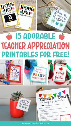 teacher appreciation printables for free