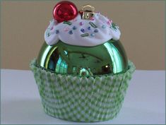 an ornament in the shape of a cupcake