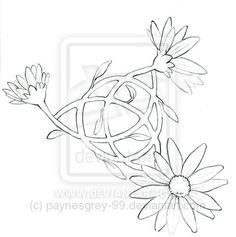 a drawing of some flowers on a white background