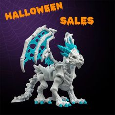 an image of a toy dragon with the words halloween sales on it