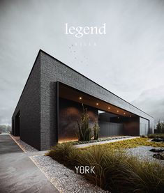 a black building with the words legend villa on it's side and an image of a cactus next to it