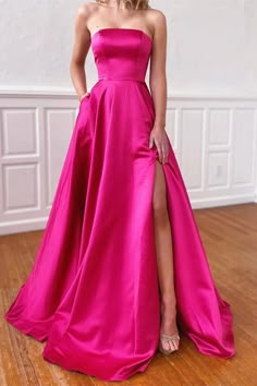 We could custom made 70+ colors & all sizes, if you do not not find the color name listed, pls leave note on special instruction to note the exact color you need.  Also custom size is available, if you need your dress customized, pls leave your bust, waist, hips & barefoot height size in the order remark. Thank you. Pink Satin Prom Dress, Satin Prom Dress Long, Prom Dress With Pockets, Prom Dresses 2022, Strapless Evening Dress, Strapless Prom Dress, Prom Dresses With Pockets, Party Mode, Prom Dresses 2024