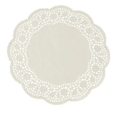 a white doily on a white background