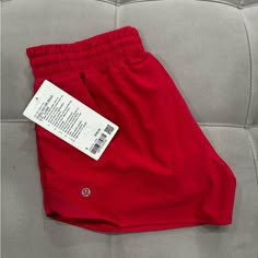 Lululemon Hotty Hot High Rise Lined Shorts 2.5” Ntw Color : Cherry Mist Lululemon Red Shorts, Hotty Hot Shorts Lululemon, Red Lululemon, Dance Christmas, Lulu Shorts, Lululemon Hotty Hot Shorts, Athletic Clothes, Hotty Hot Shorts, Shorts Lululemon