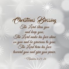 a christmas message with snowflakes in the background and a bible verse written on it