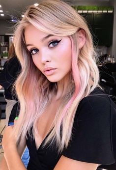 Bob Lung, Fantasy Hair Color, Women Haircuts Long, Hair Colour Design, Medium Long Haircuts, Pink Ombre Hair, Light Pink Hair, Pink Blonde Hair