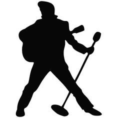 a black and white silhouette of a man with a cane, holding a baseball bat