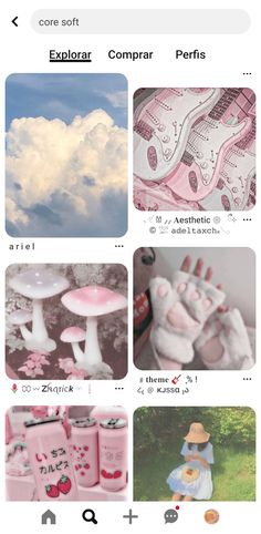 several different pictures with pink and white clouds in the sky, one is holding a baby's hand