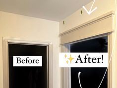 before and after pictures of an open window with the words before and after written on it